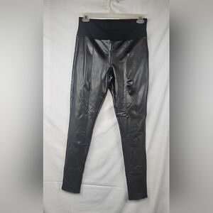 Spanx Assests Faux Leather Leggings Black‎ Size XL Rocker Punk Goth Grunge